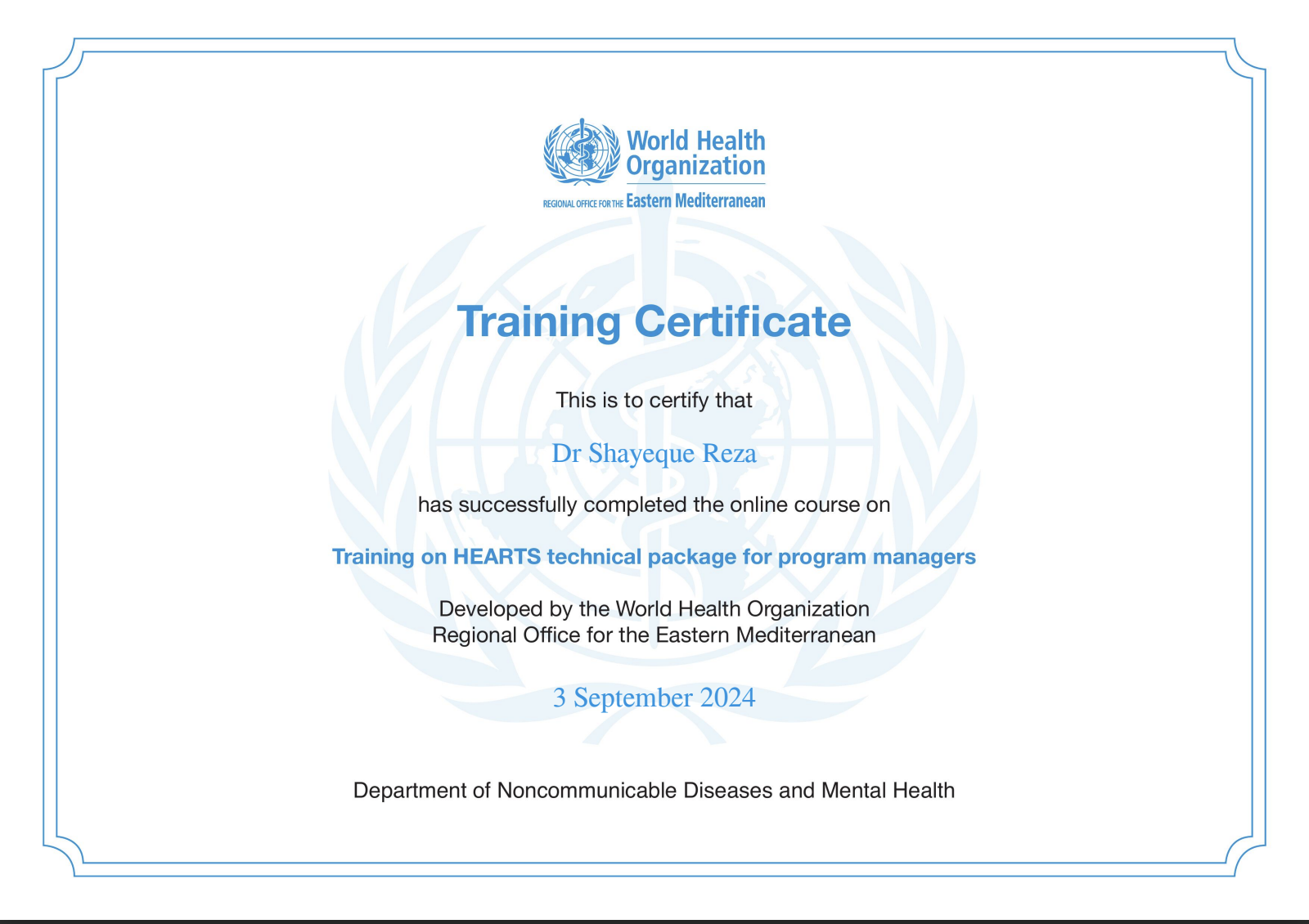 Doctor's certificate