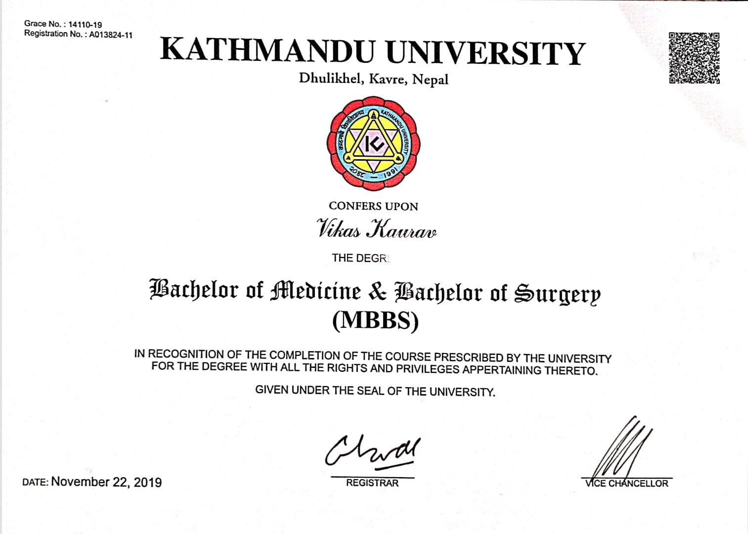 Doctor's certificate