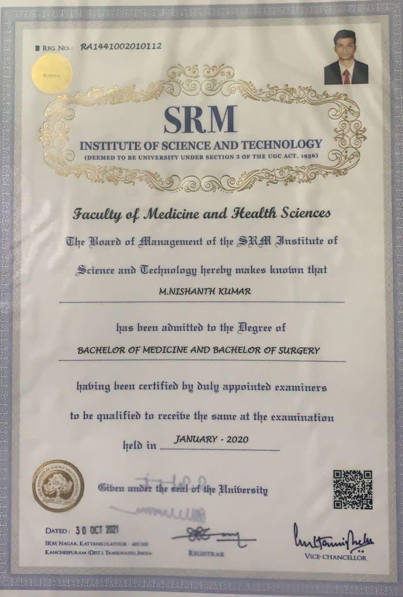 Doctor's certificate