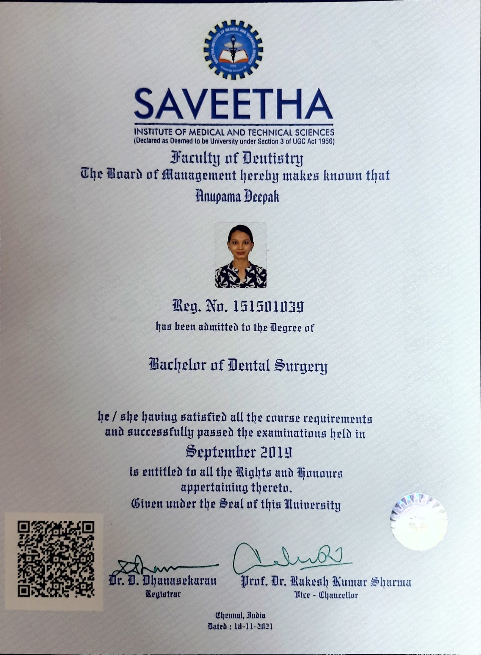 Doctor's certificate