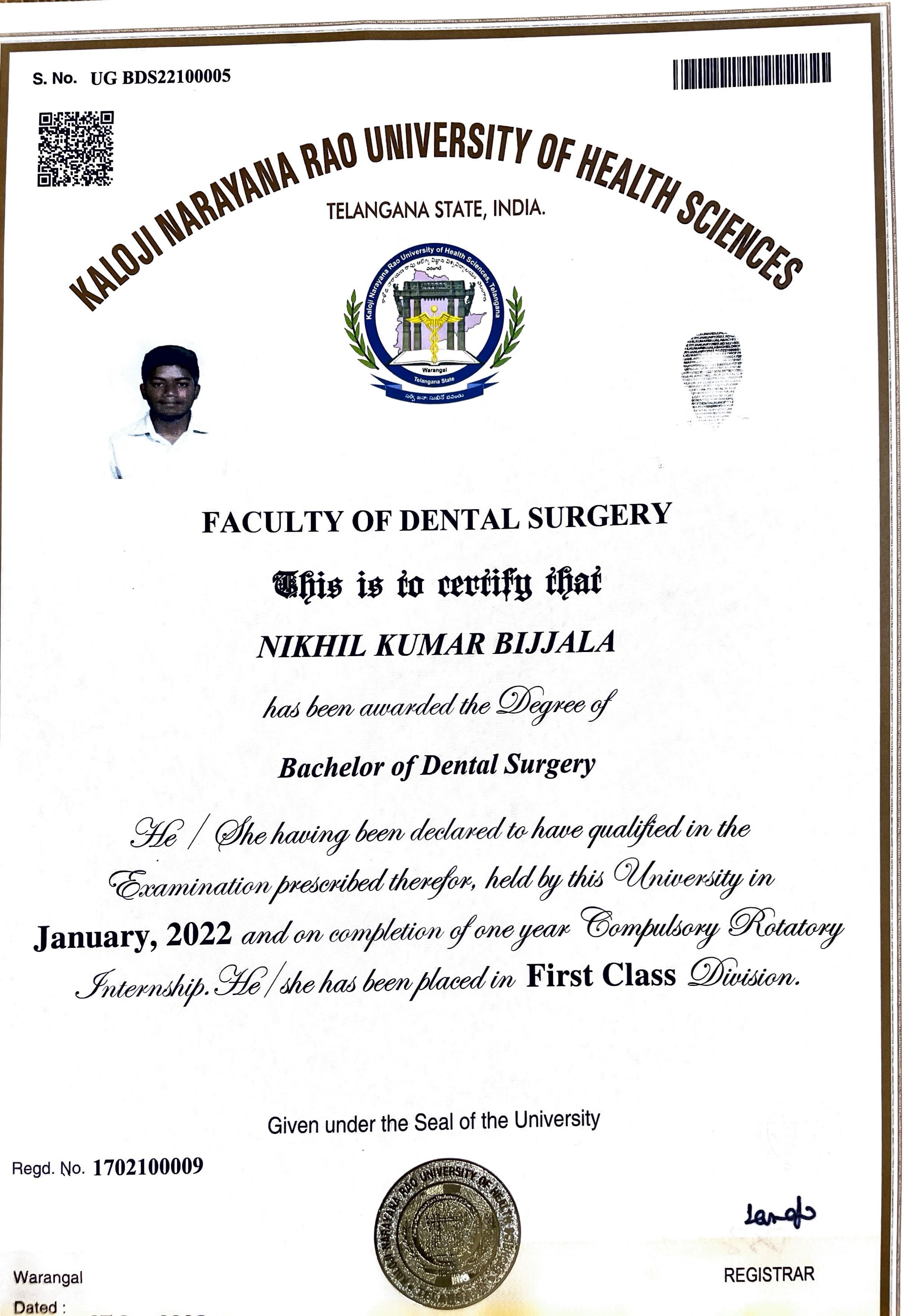 Doctor's certificate
