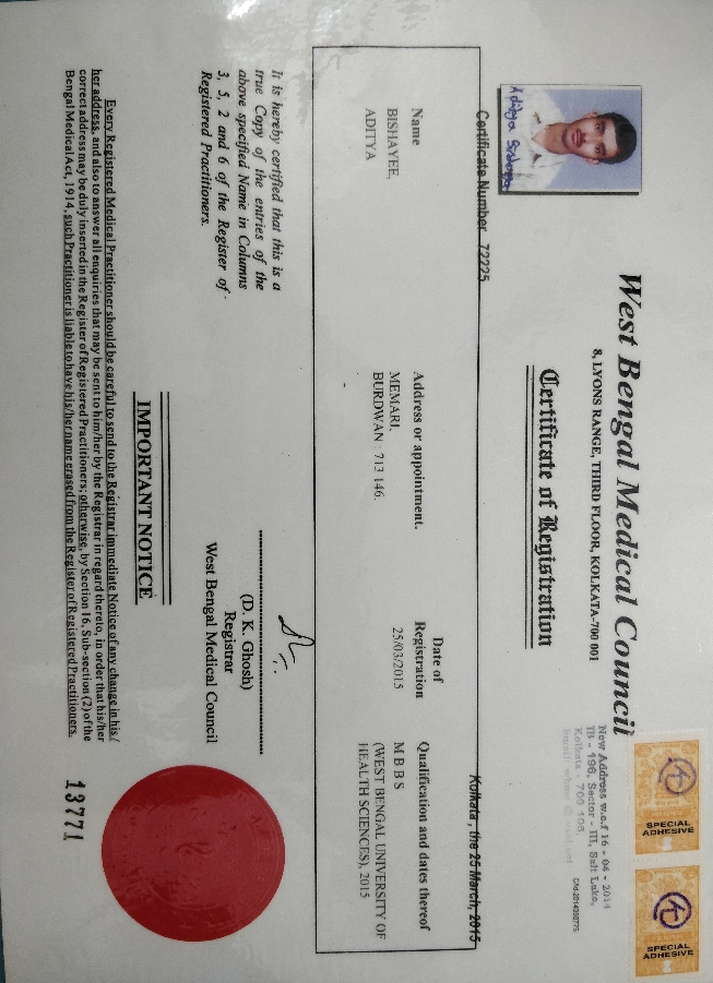 Doctor's certificate