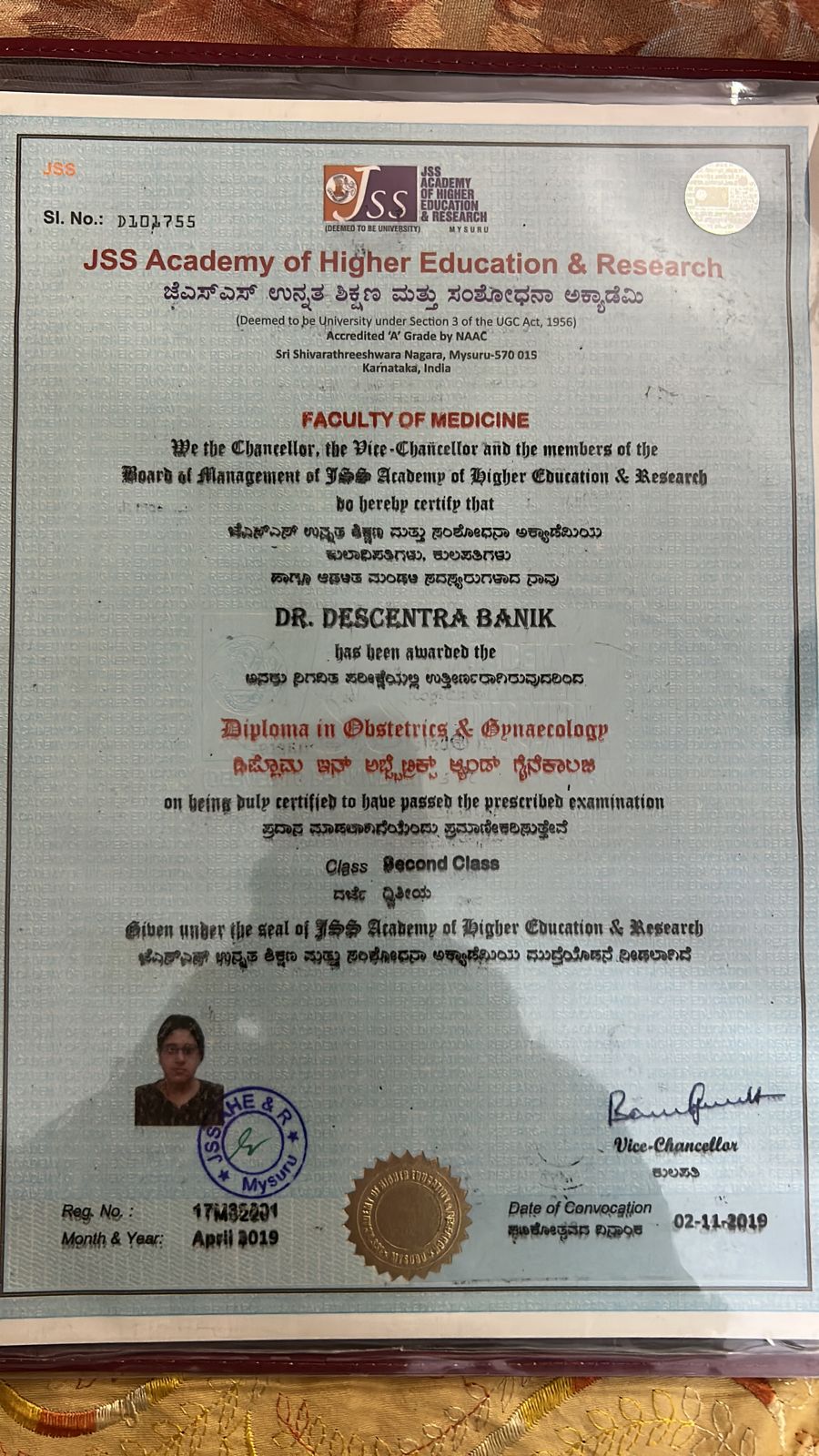 Doctor's certificate