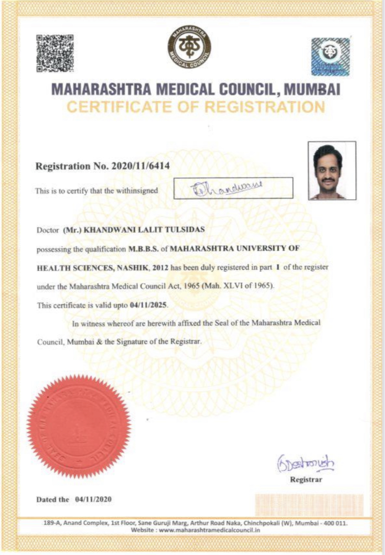 Doctor's certificate