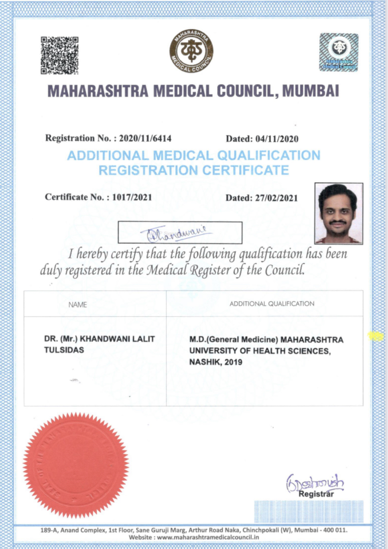 Doctor's certificate