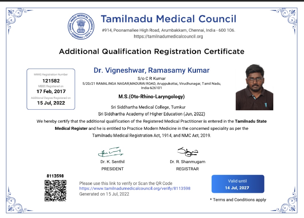 Doctor's certificate