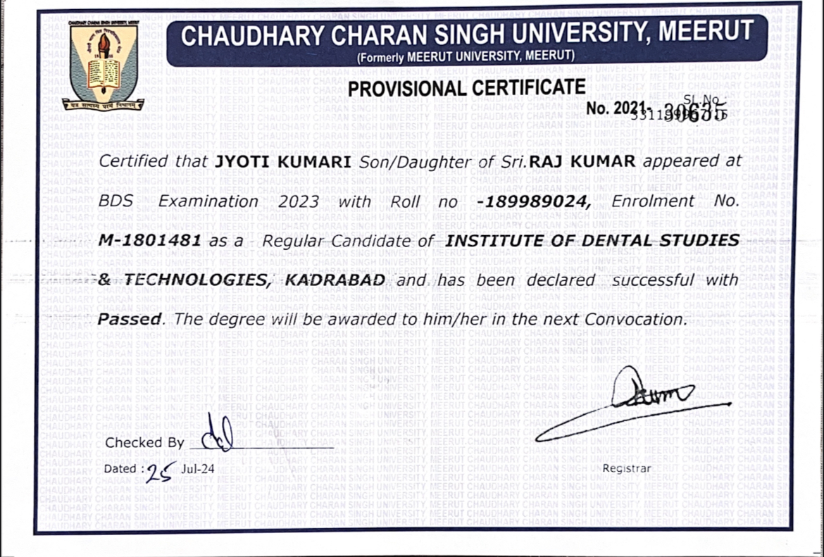 Doctor's certificate