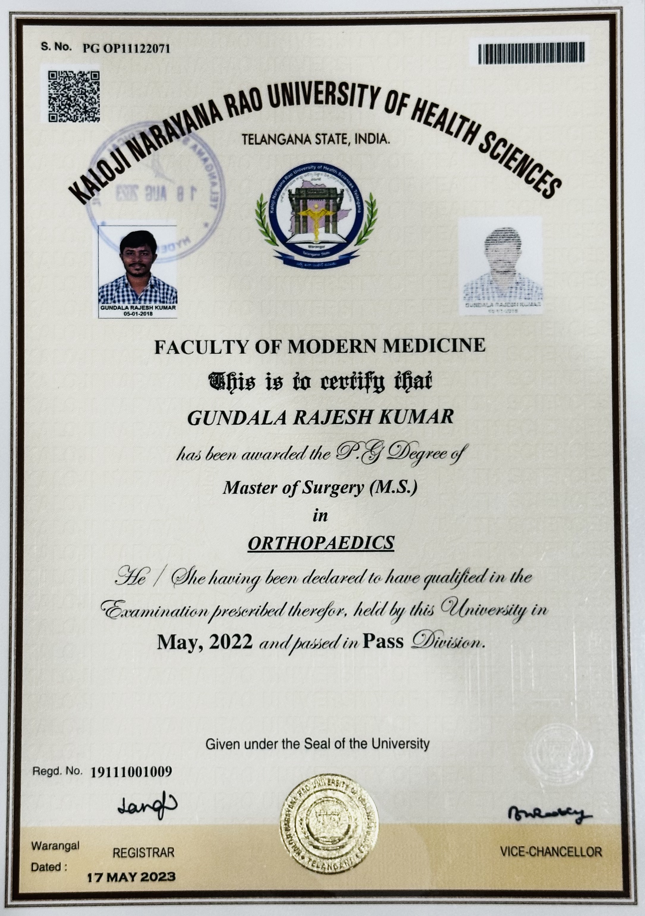 Doctor's certificate
