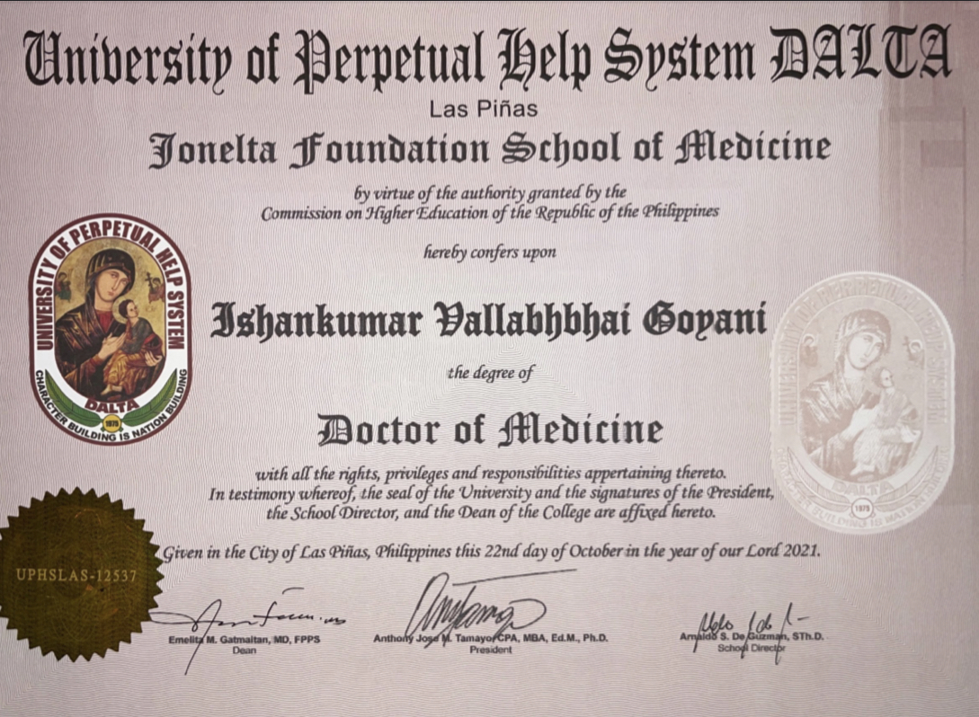 Doctor's certificate