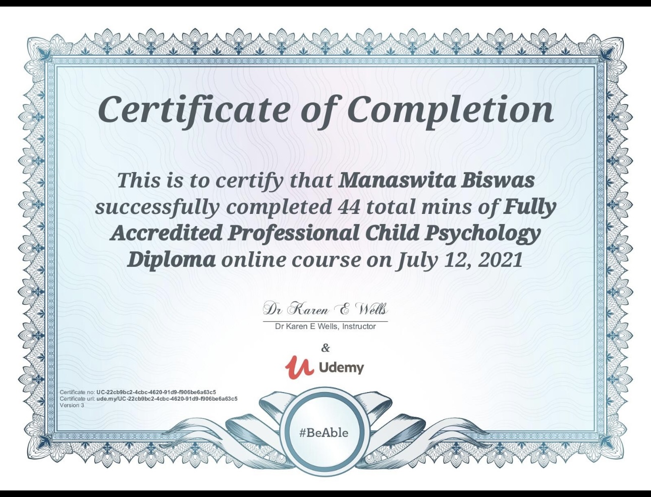 Doctor's certificate