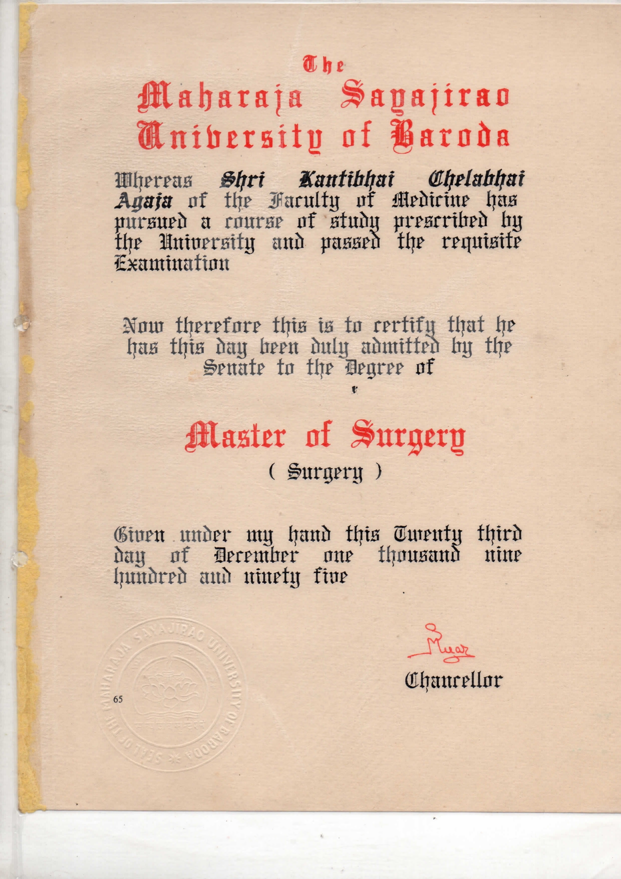 Doctor's certificate