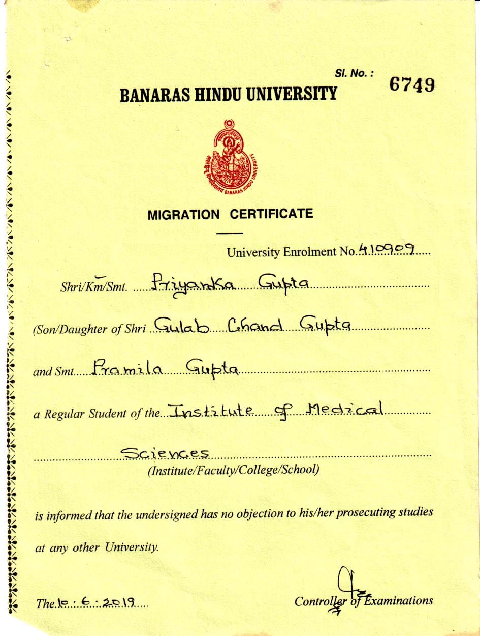 Doctor's certificate