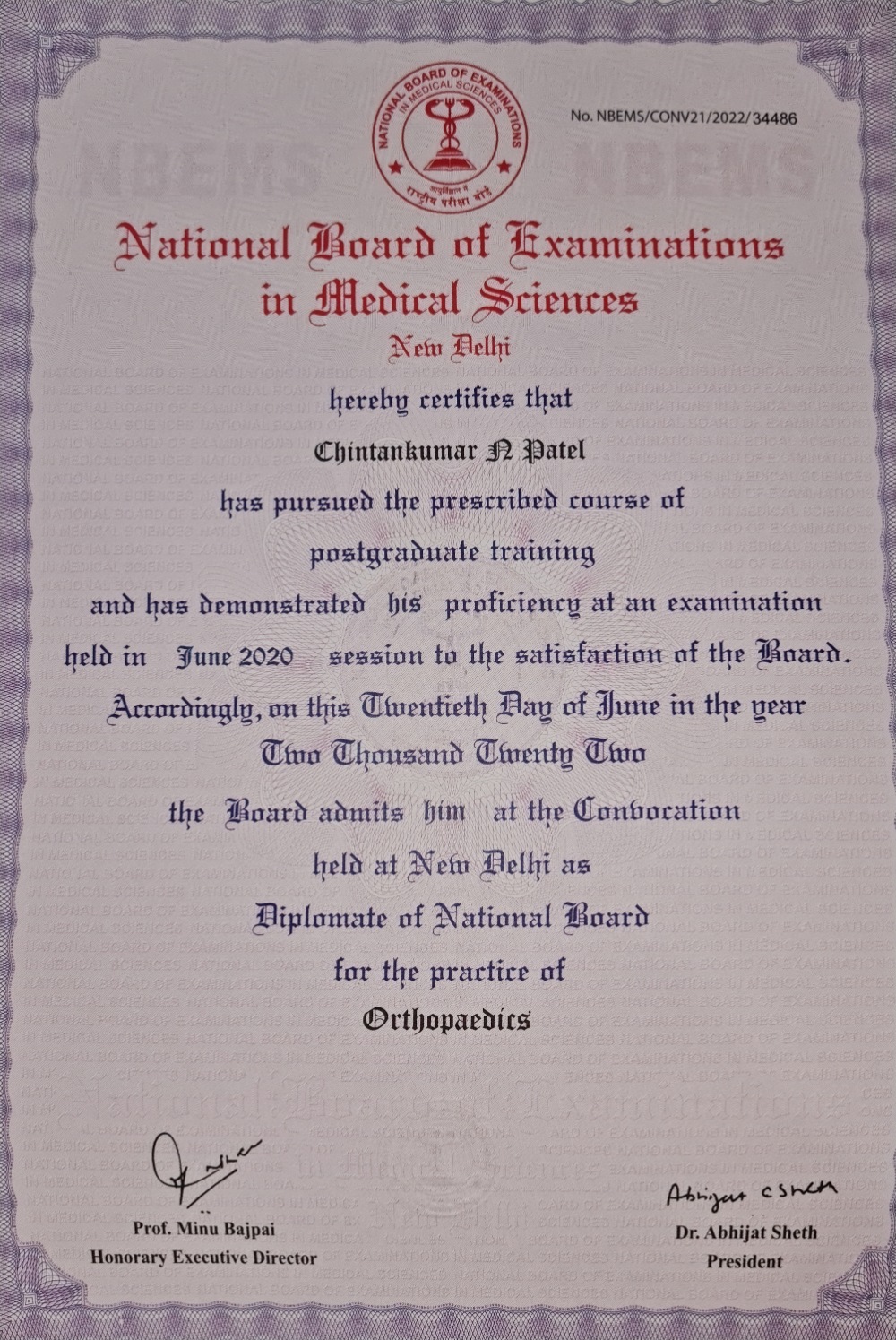 Doctor's certificate