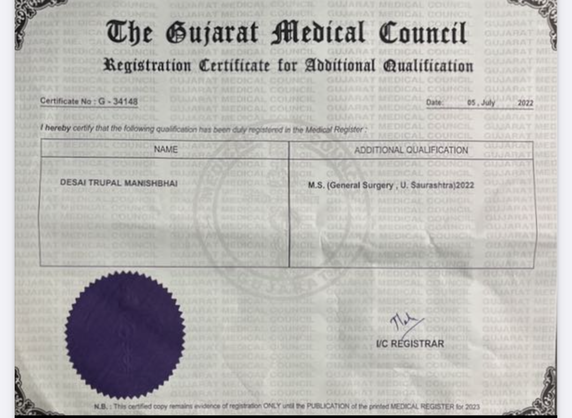 Doctor's certificate