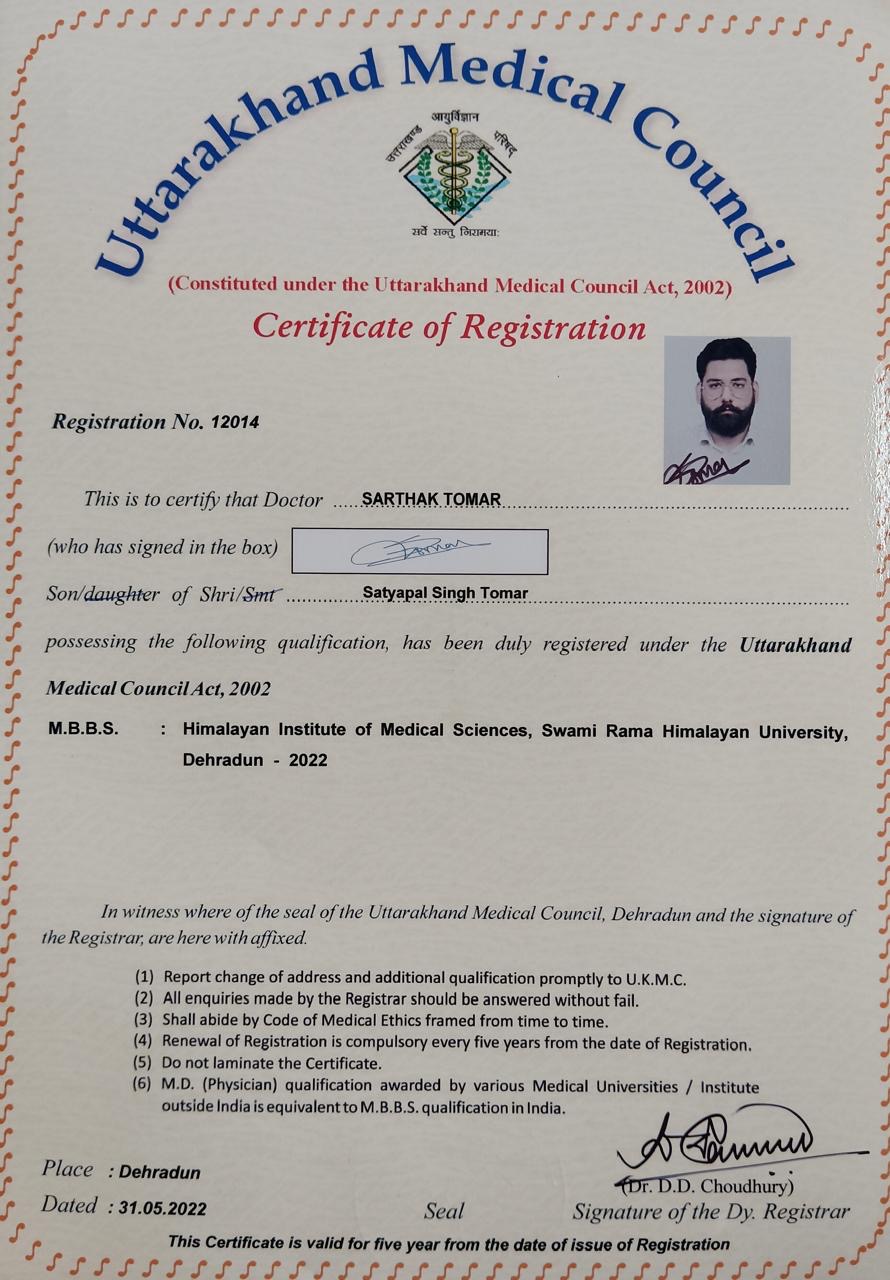 Doctor's certificate