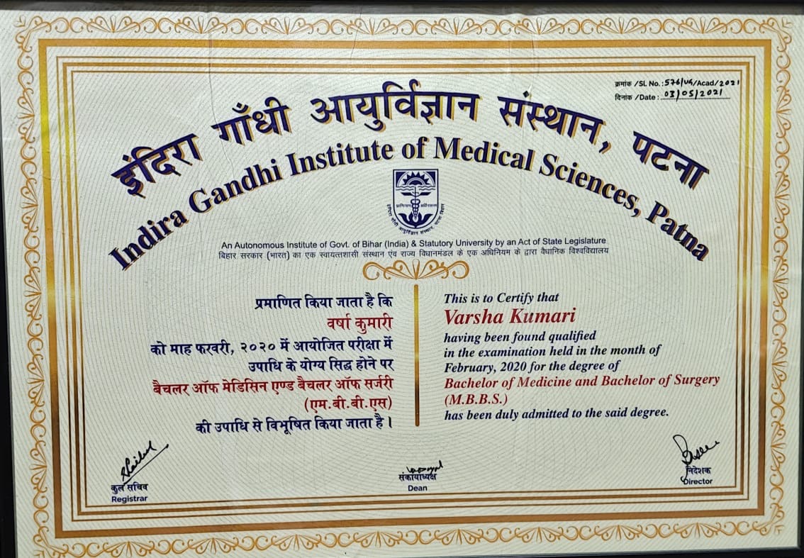 Doctor's certificate