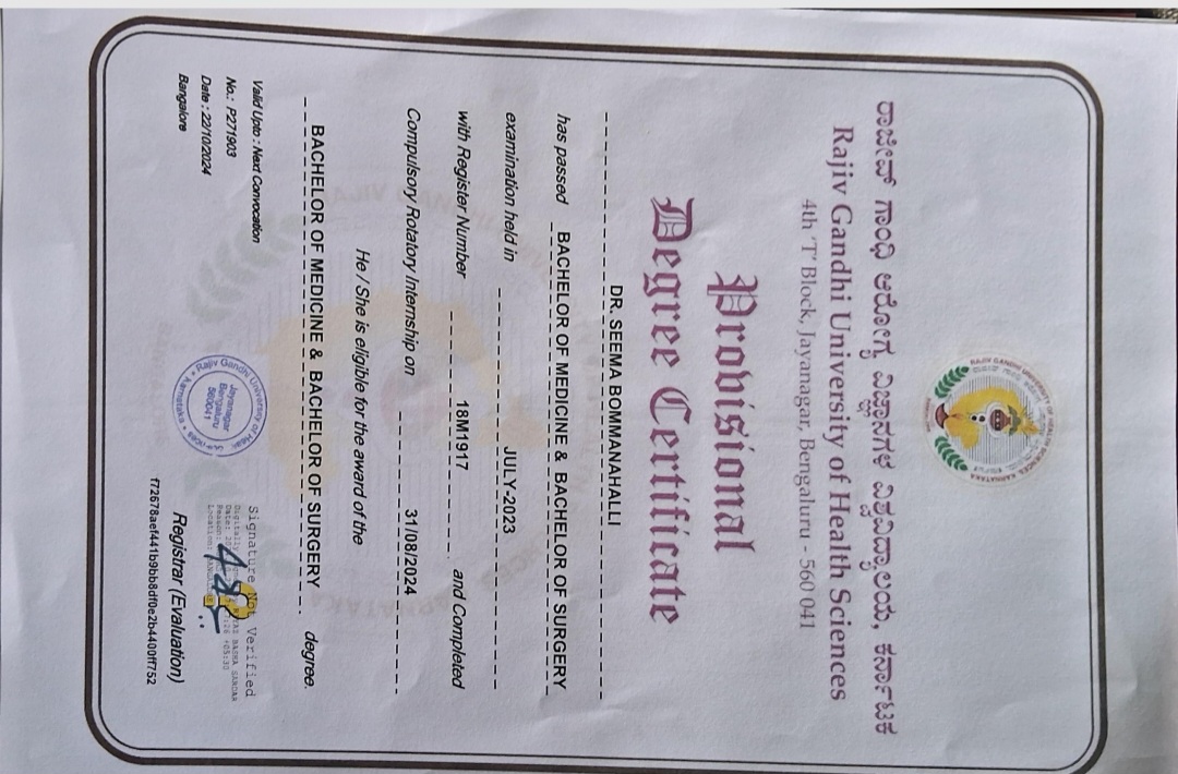 Doctor's certificate