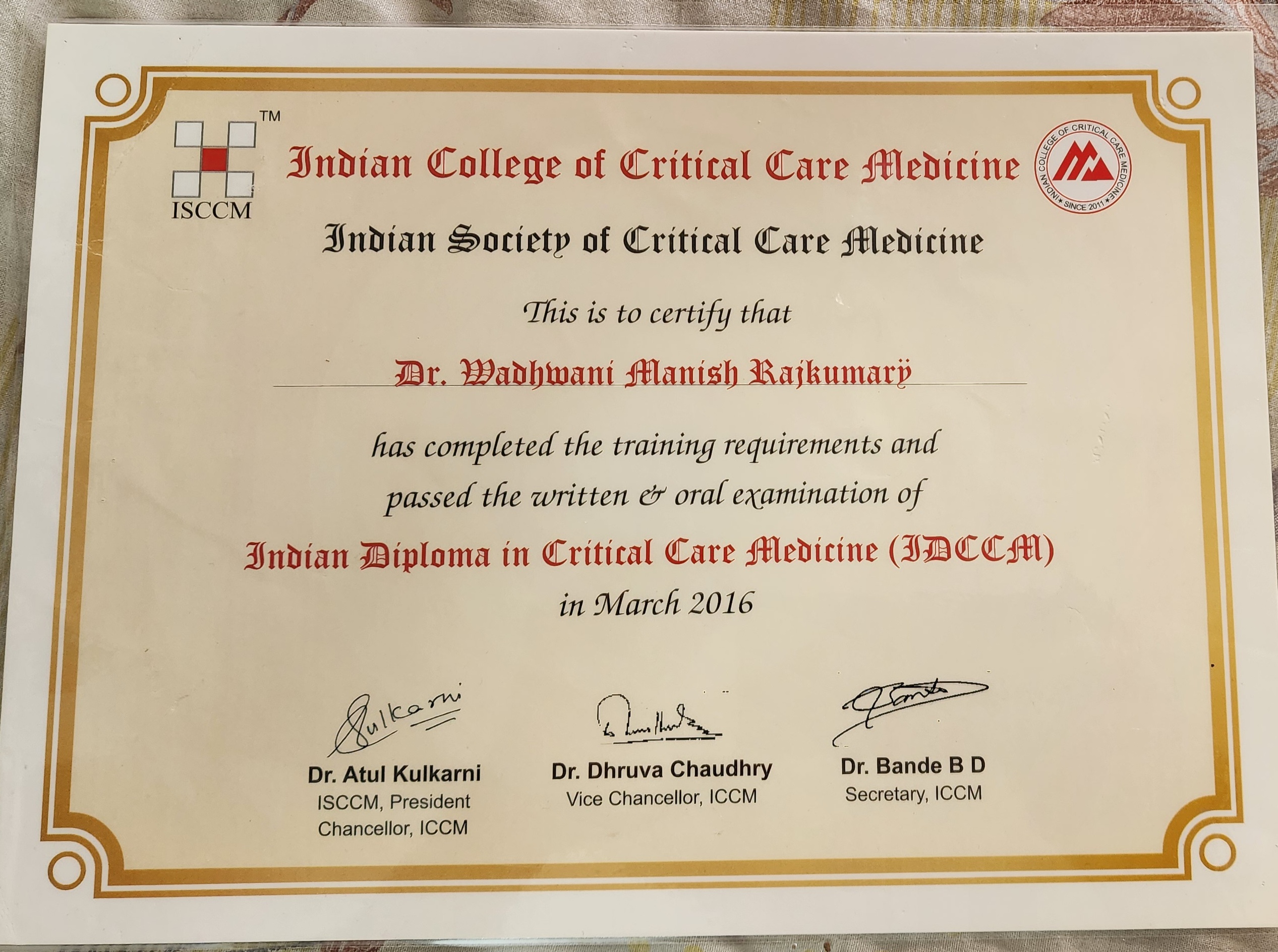 Doctor's certificate