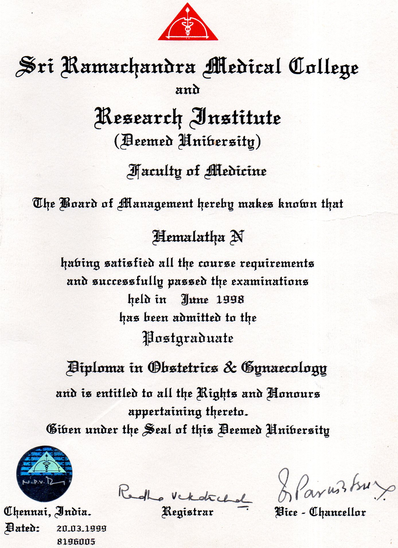 Doctor's certificate