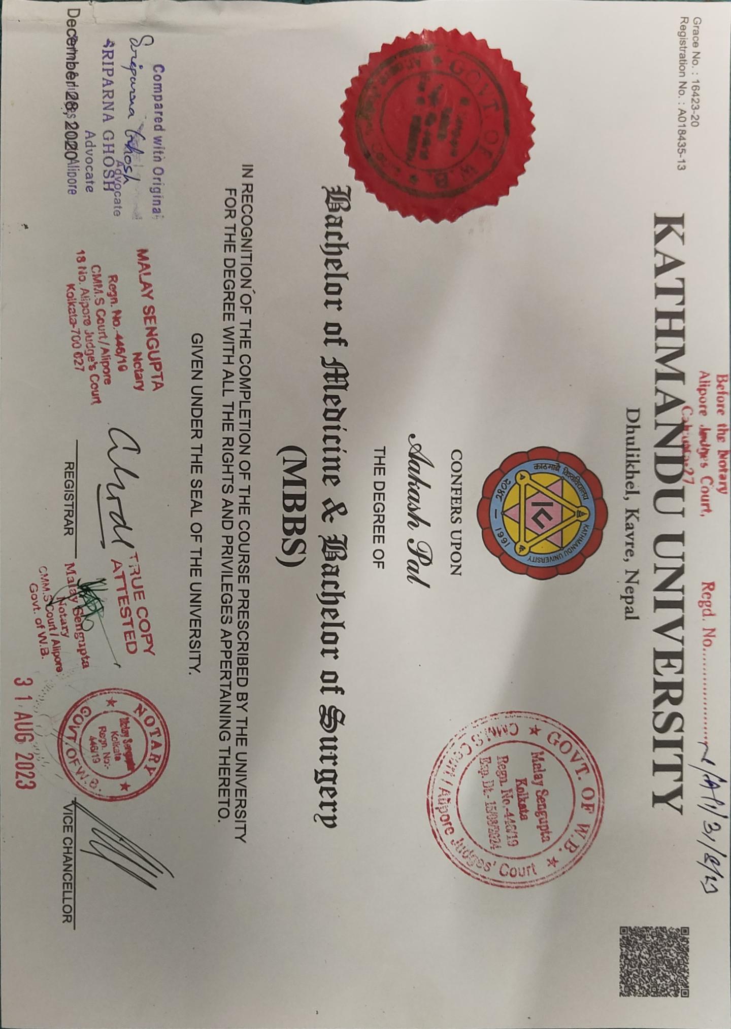 Doctor's certificate