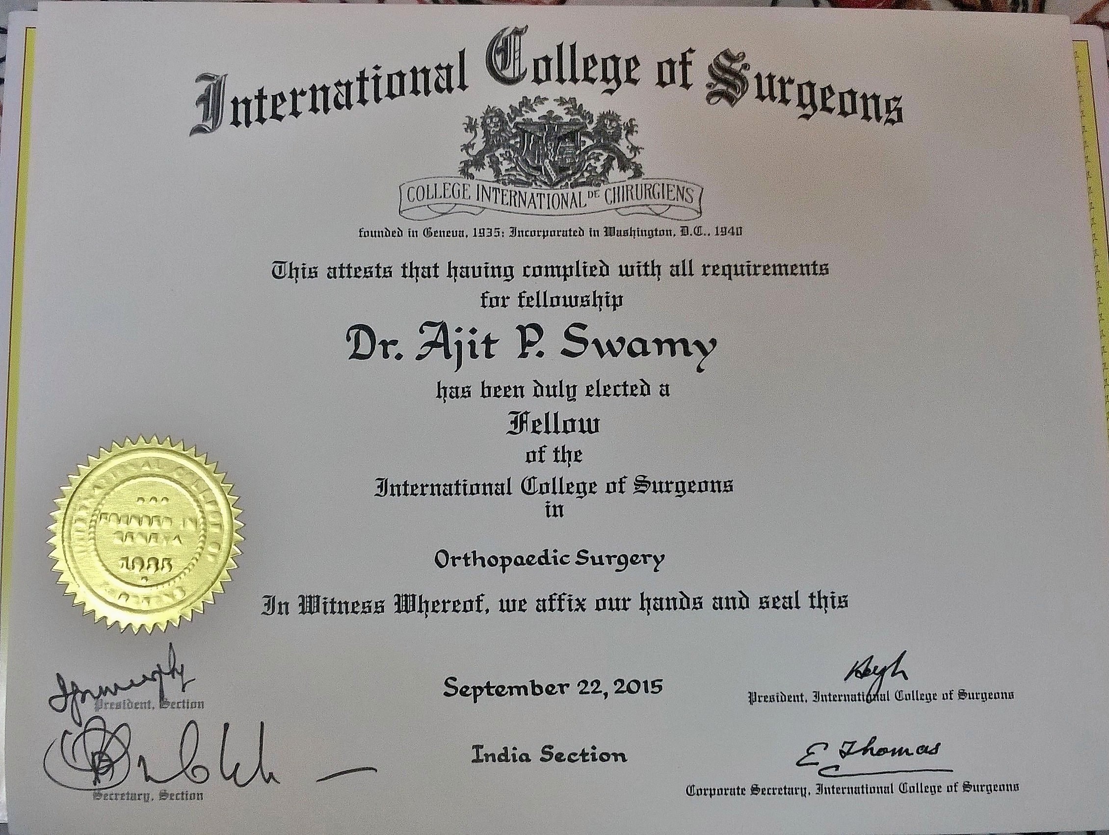 Doctor's certificate