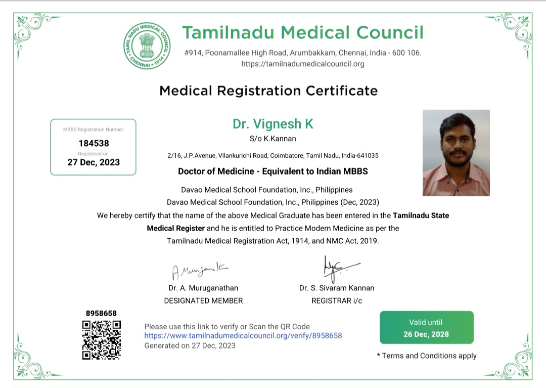 Doctor's certificate