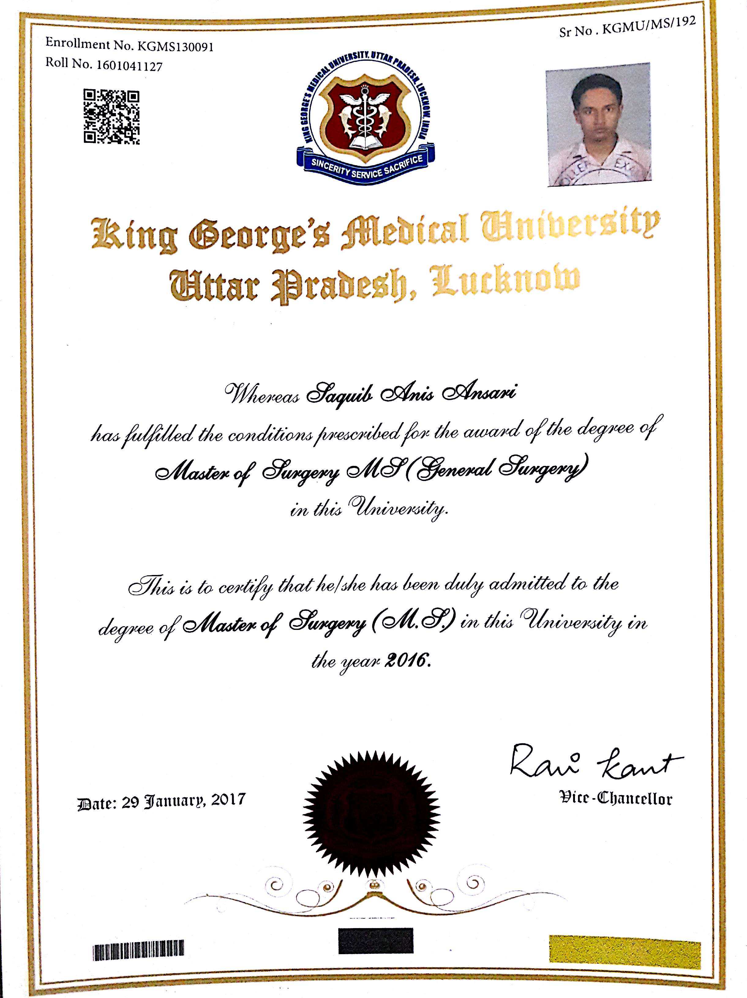 Doctor's certificate