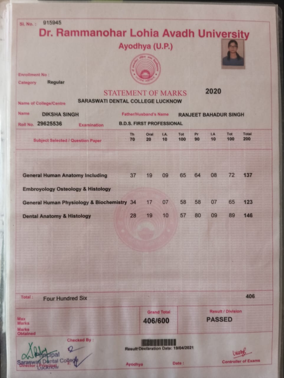 Doctor's certificate
