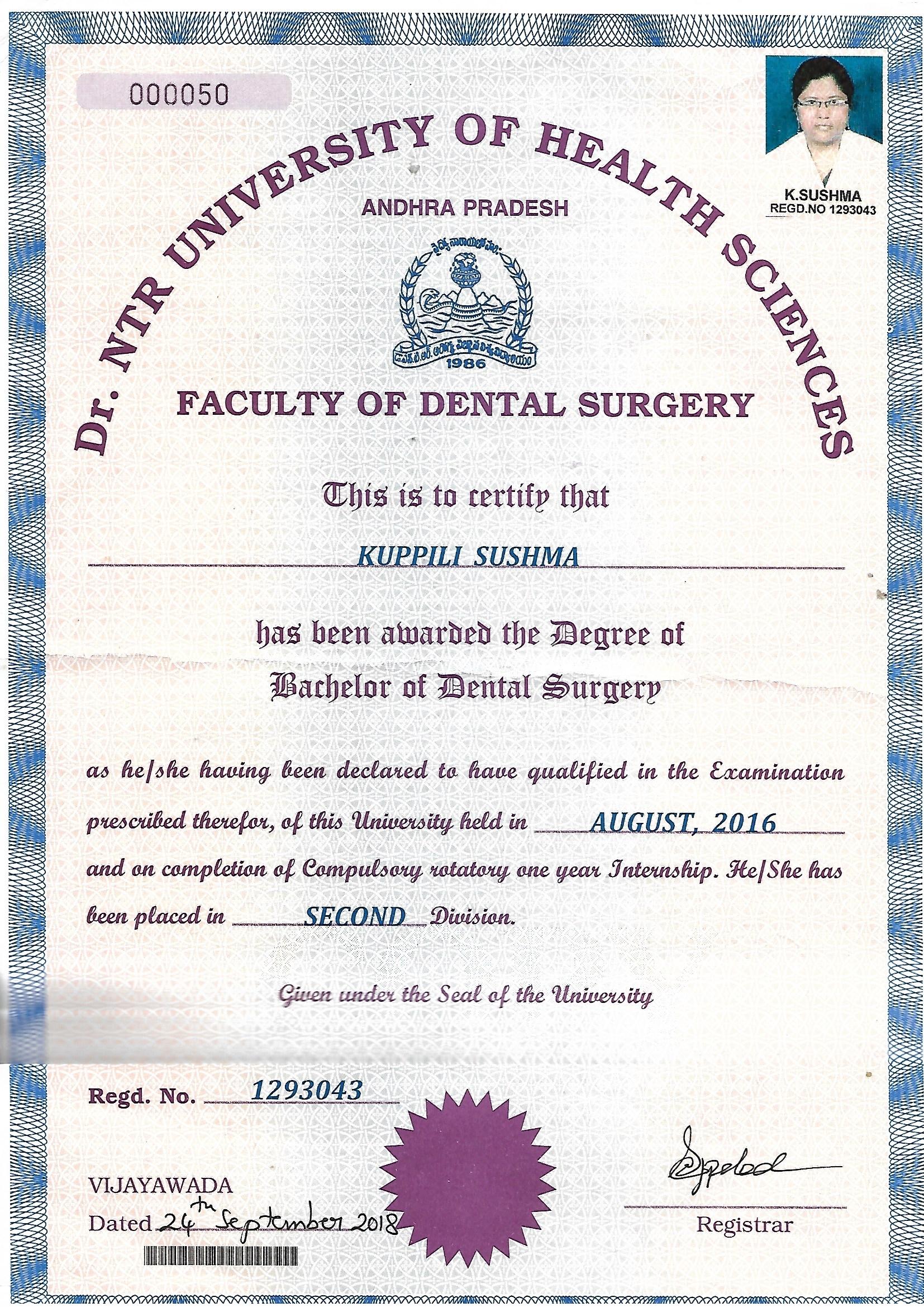 Doctor's certificate