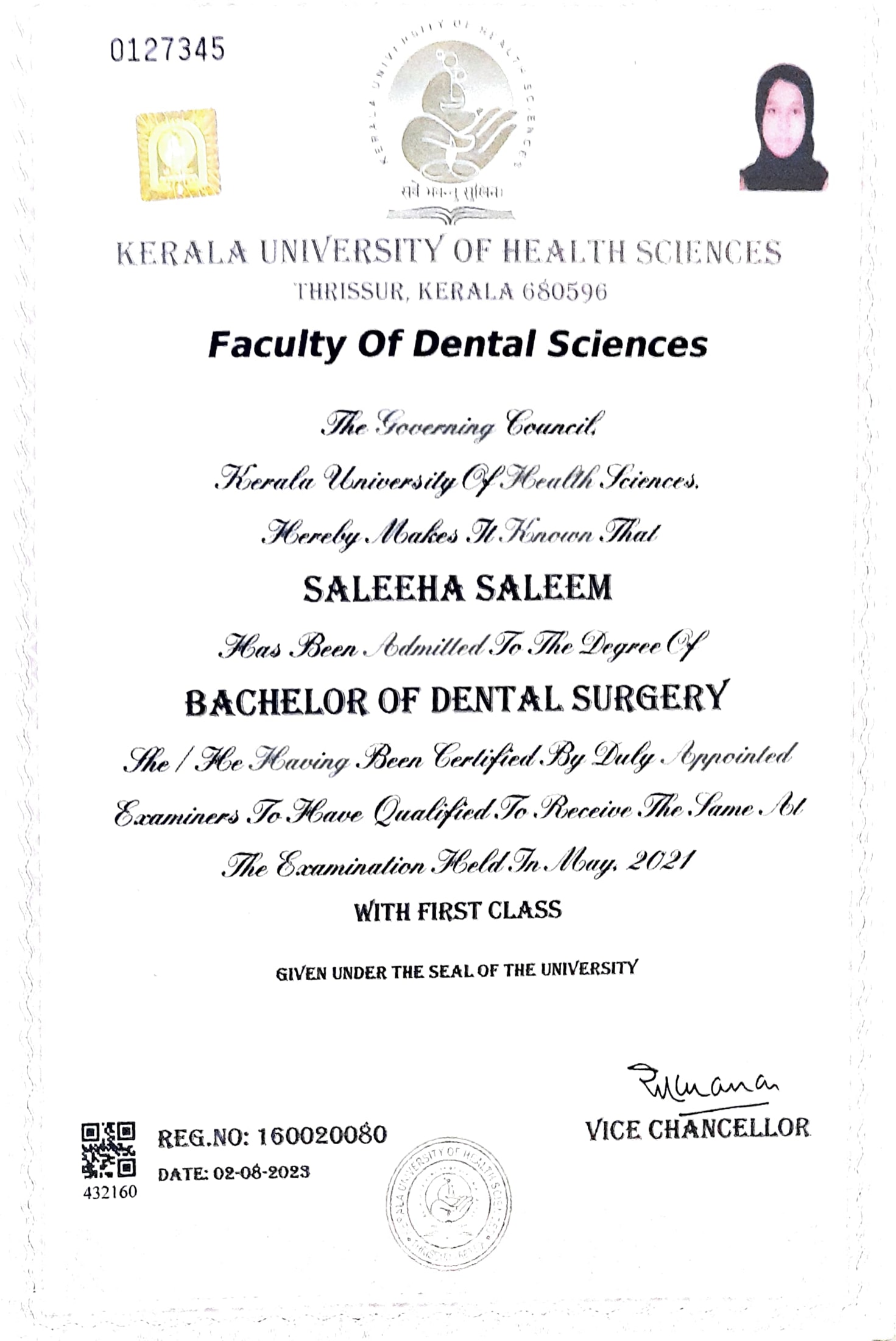 Doctor's certificate