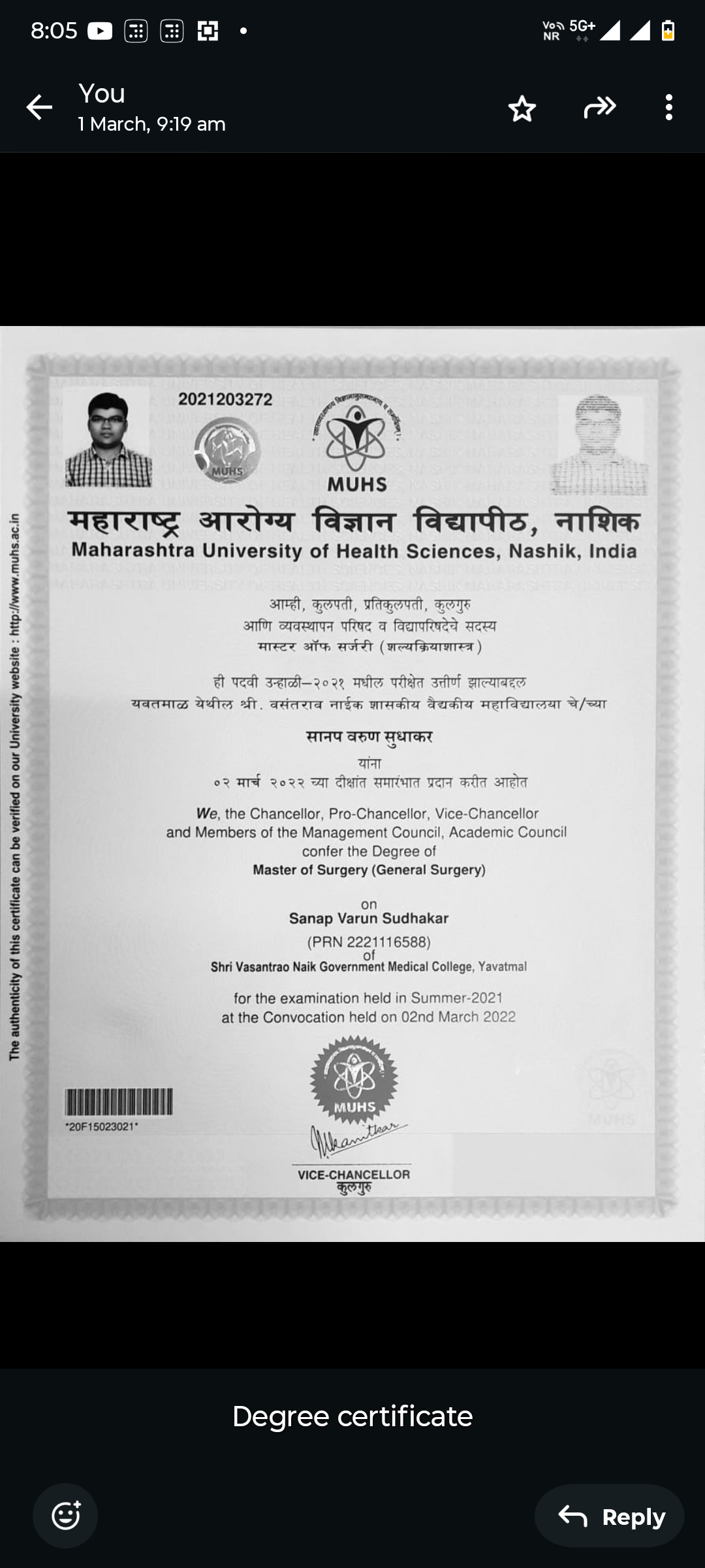 Doctor's certificate