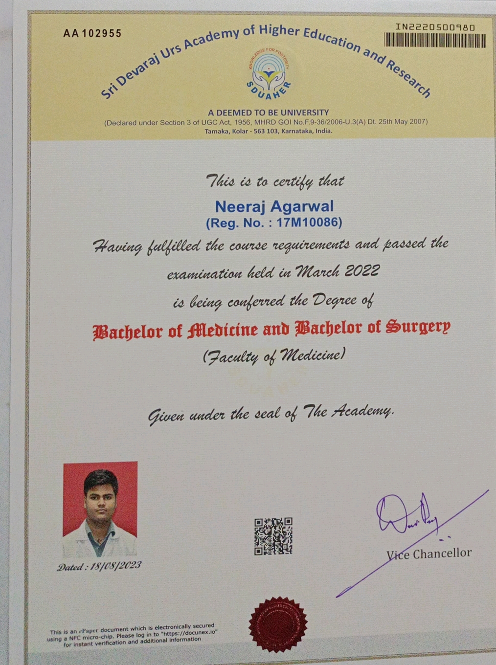 Doctor's certificate