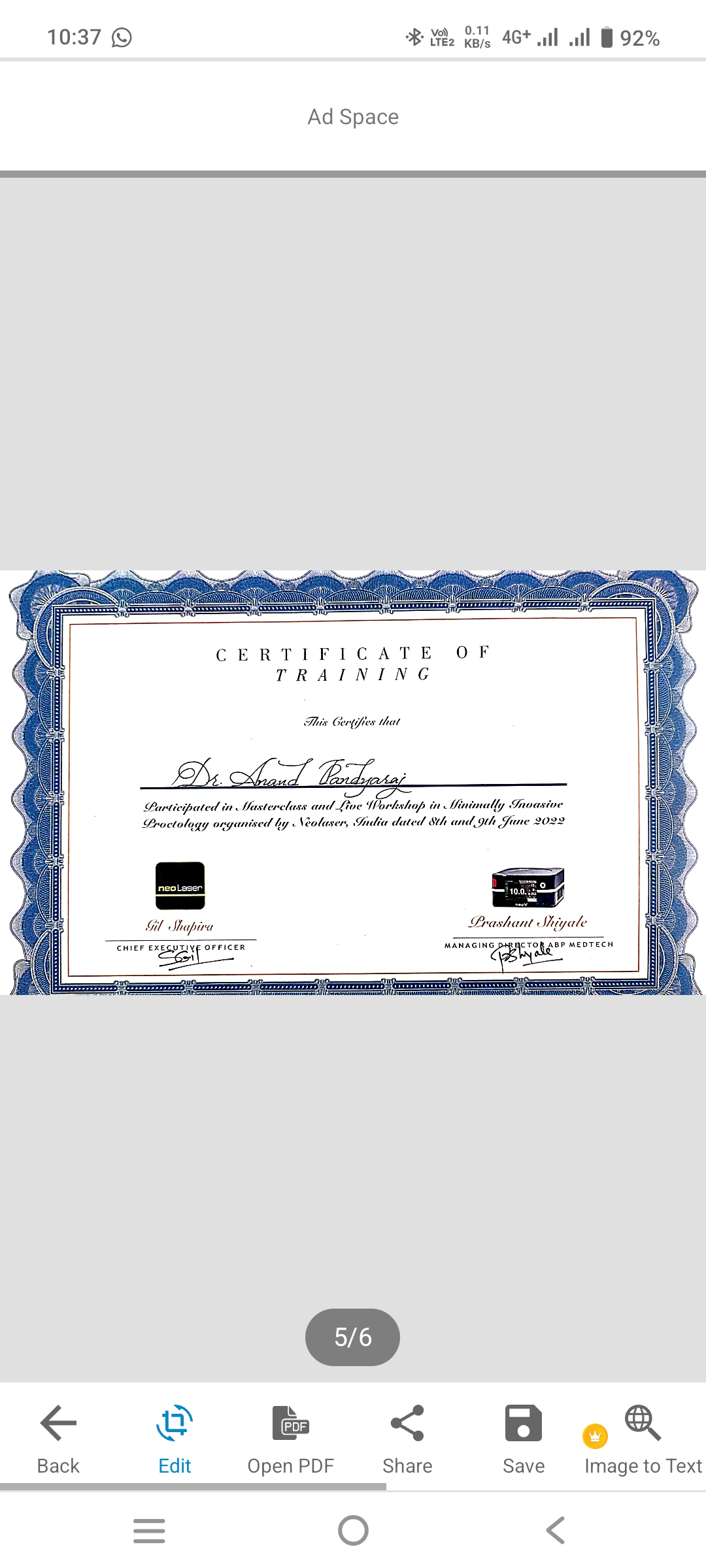 Doctor's certificate