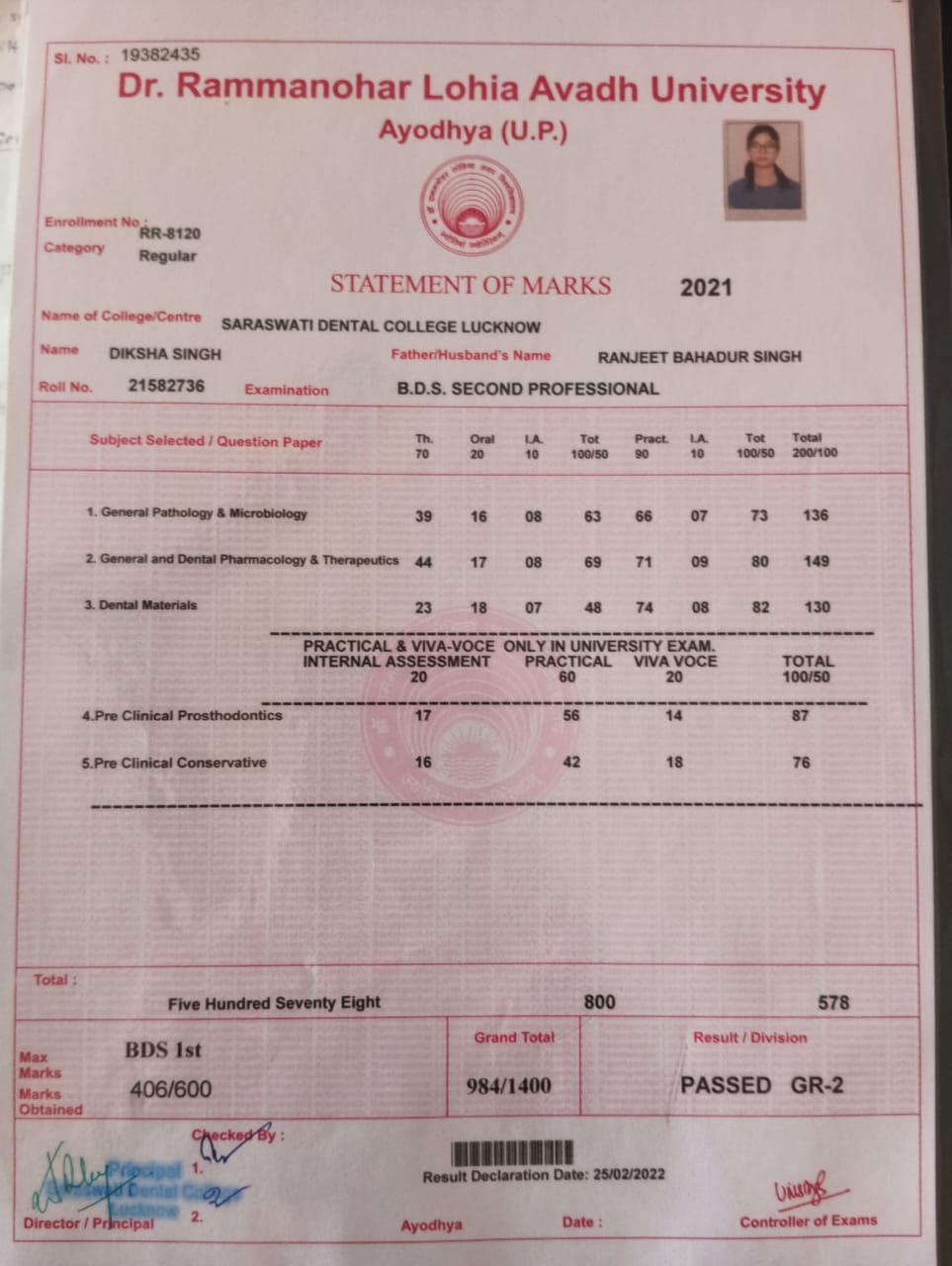 Doctor's certificate