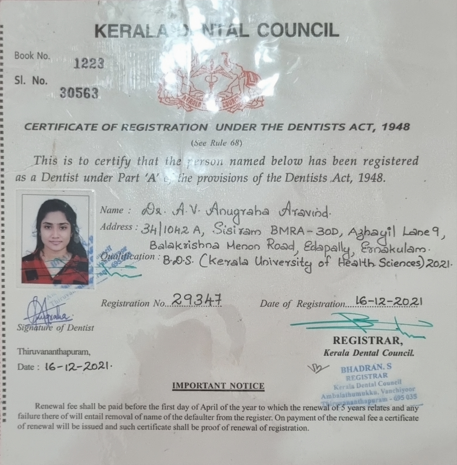 Doctor's certificate
