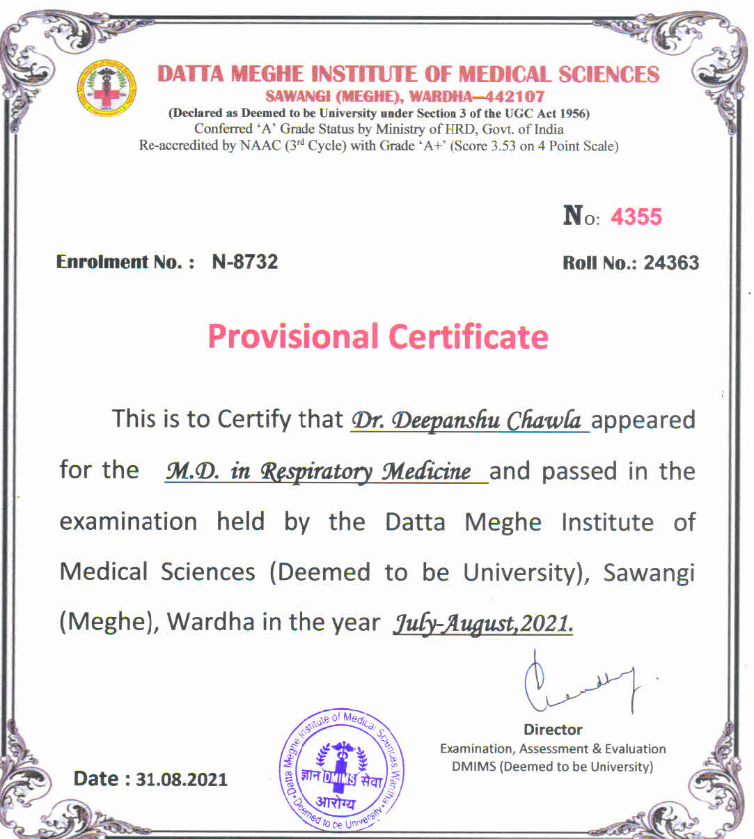 Doctor's certificate