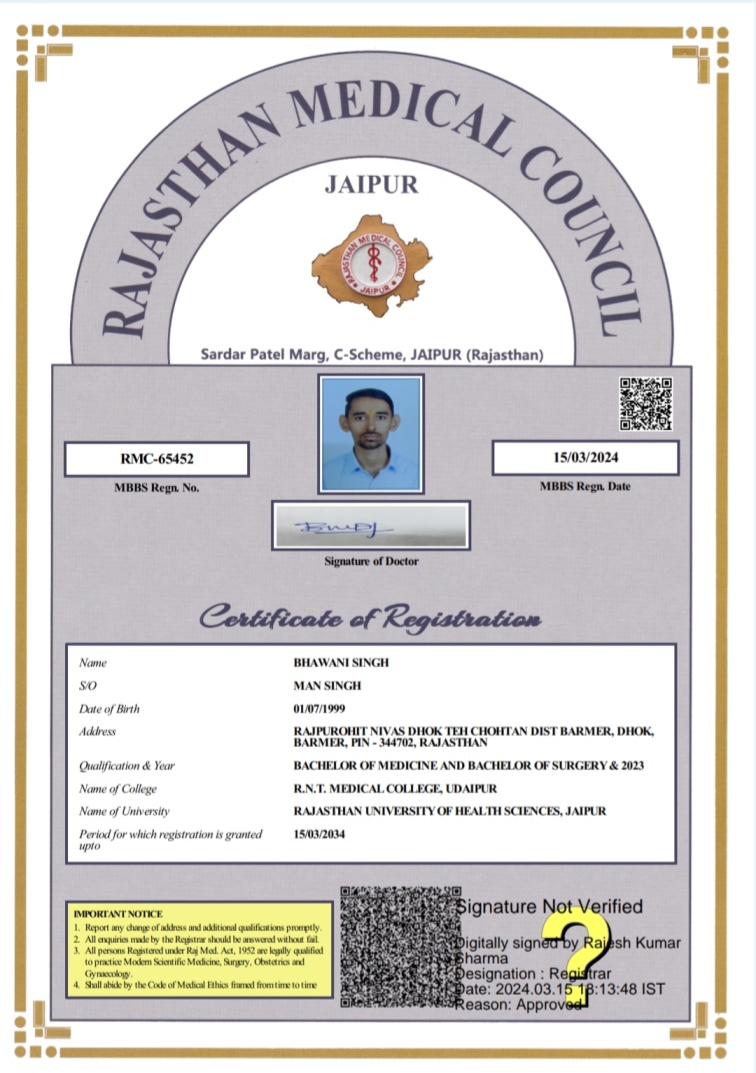 Doctor's certificate
