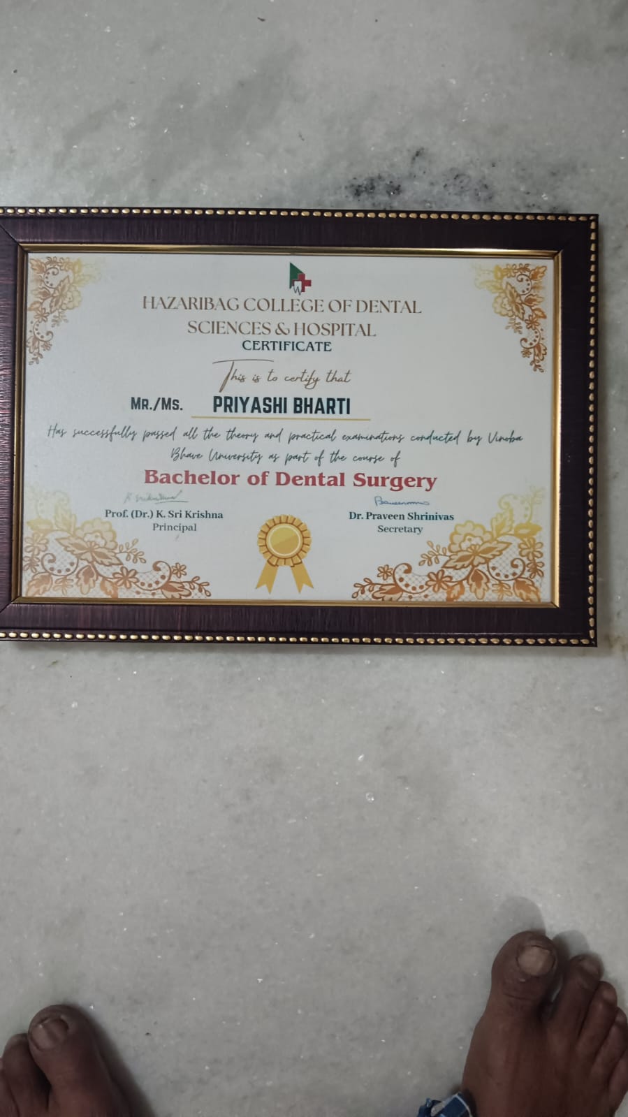 Doctor's certificate