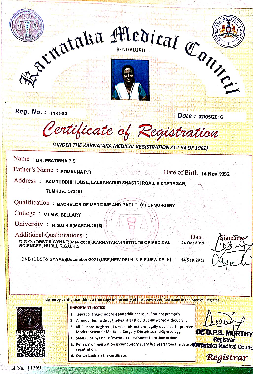Doctor's certificate