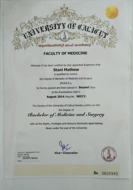 Doctor's certificate