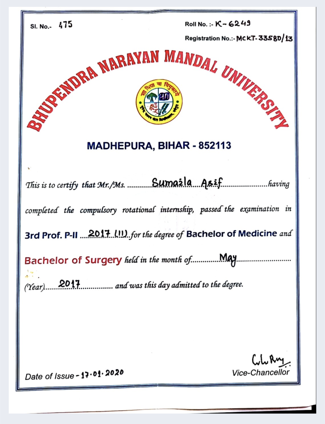 Doctor's certificate