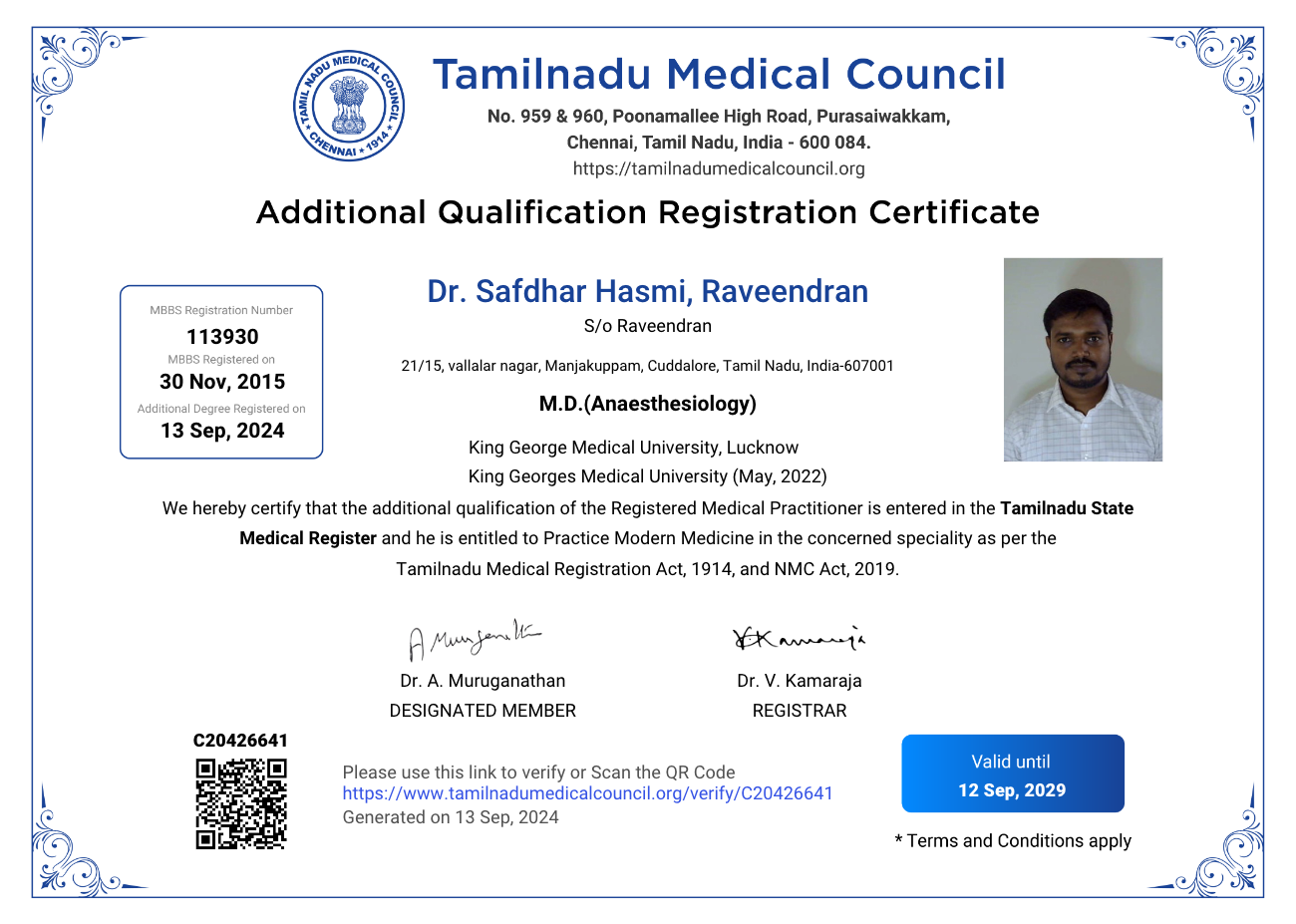 Doctor's certificate