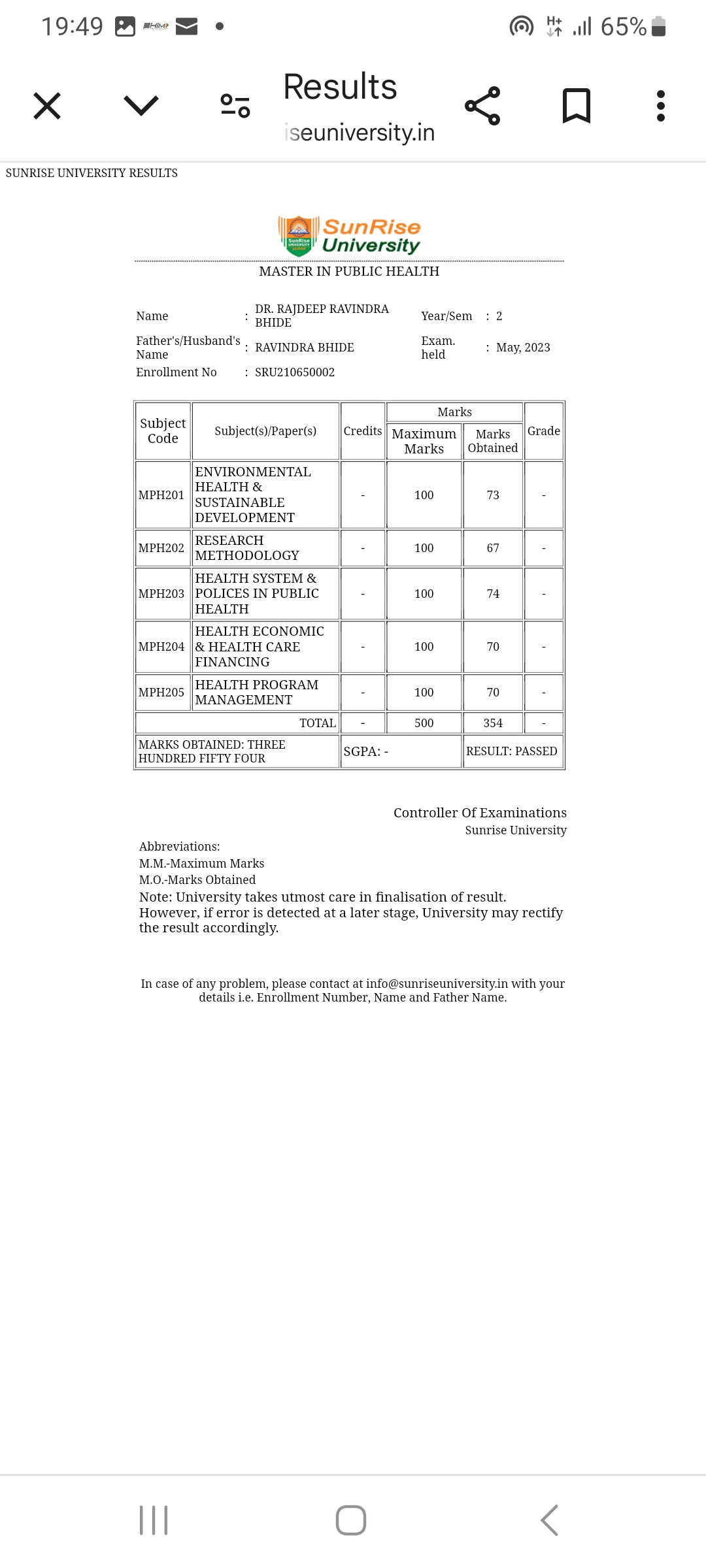 Doctor's certificate