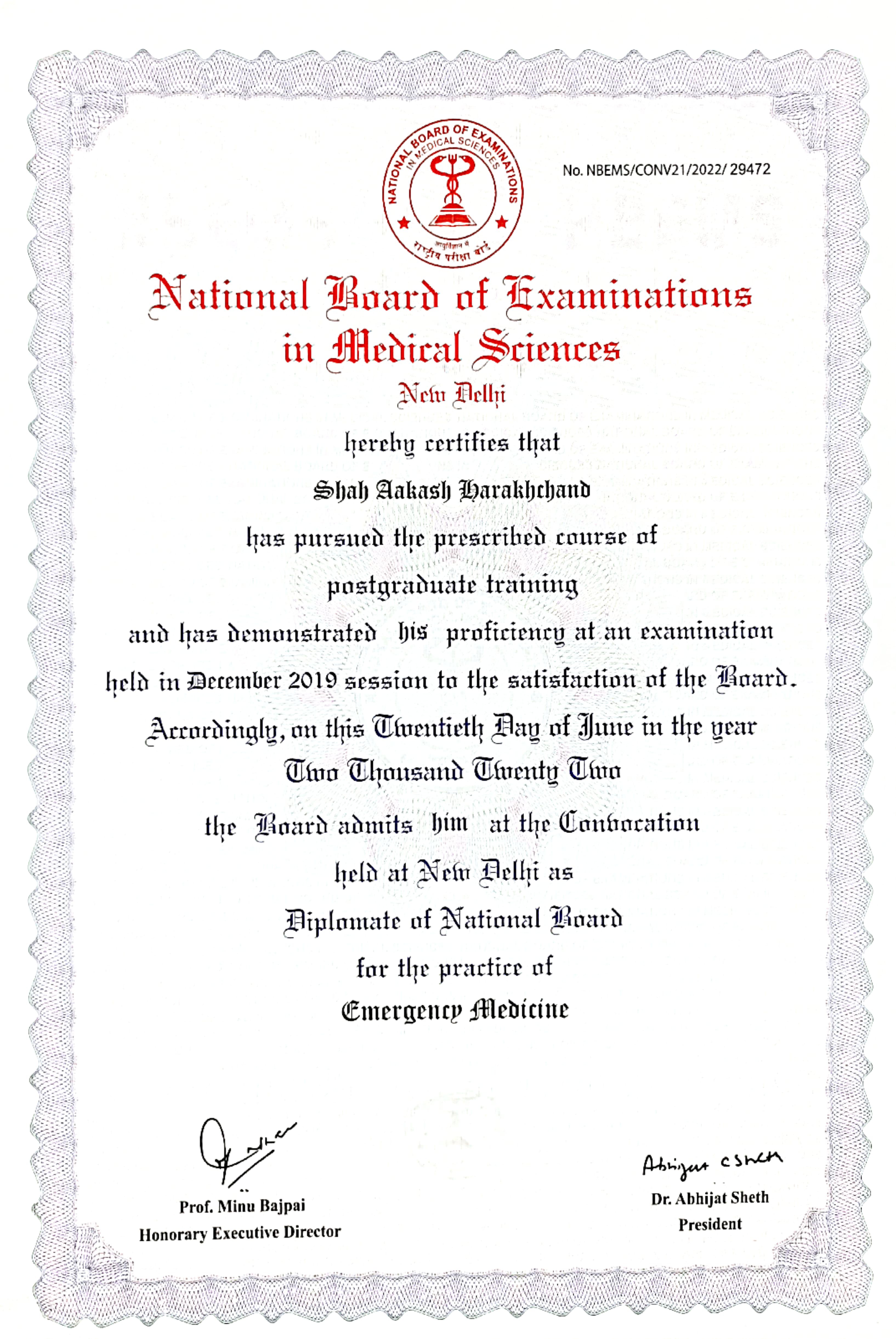 Doctor's certificate