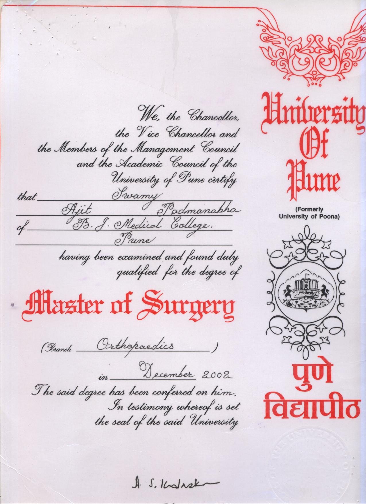 Doctor's certificate