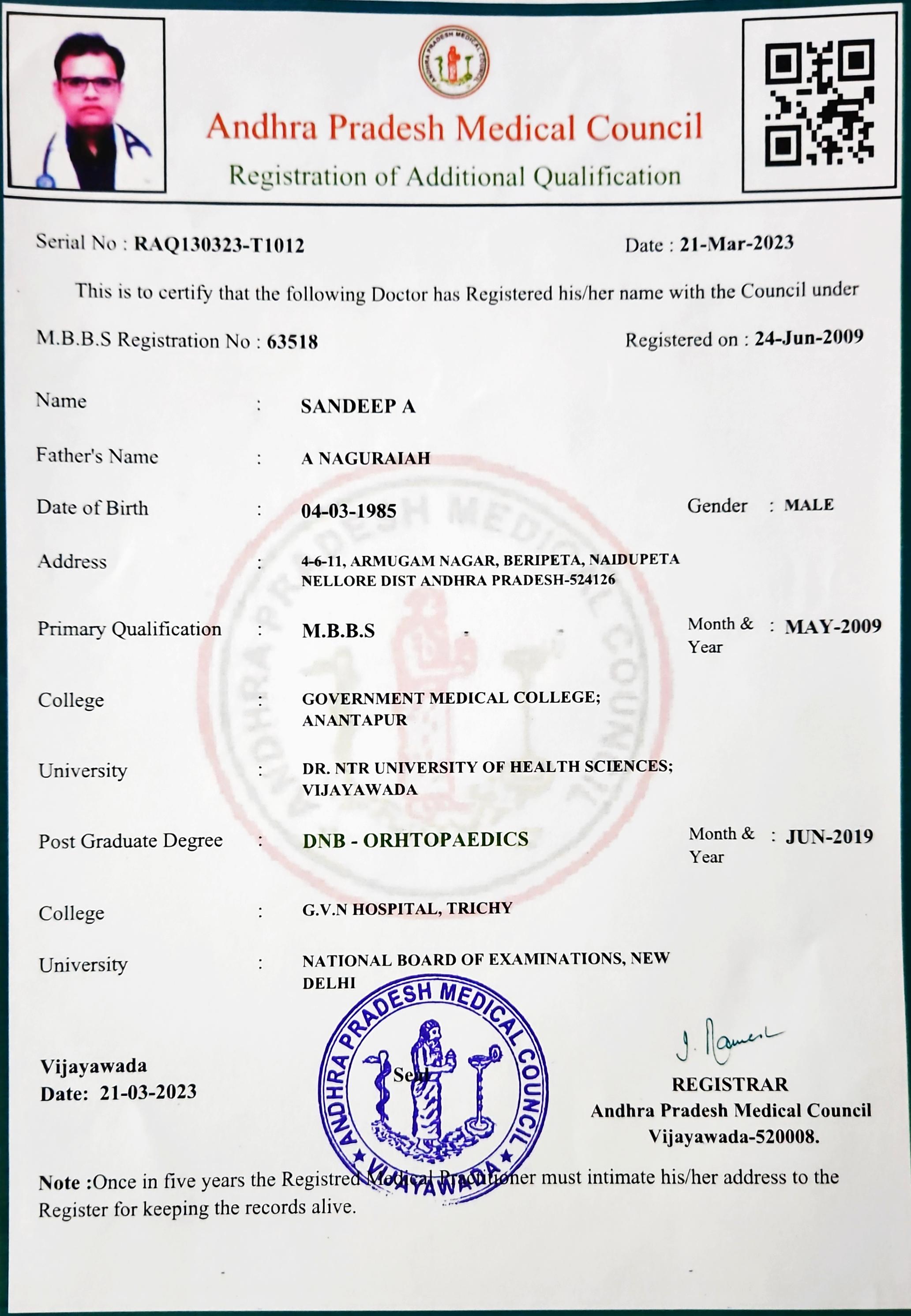 Doctor's certificate