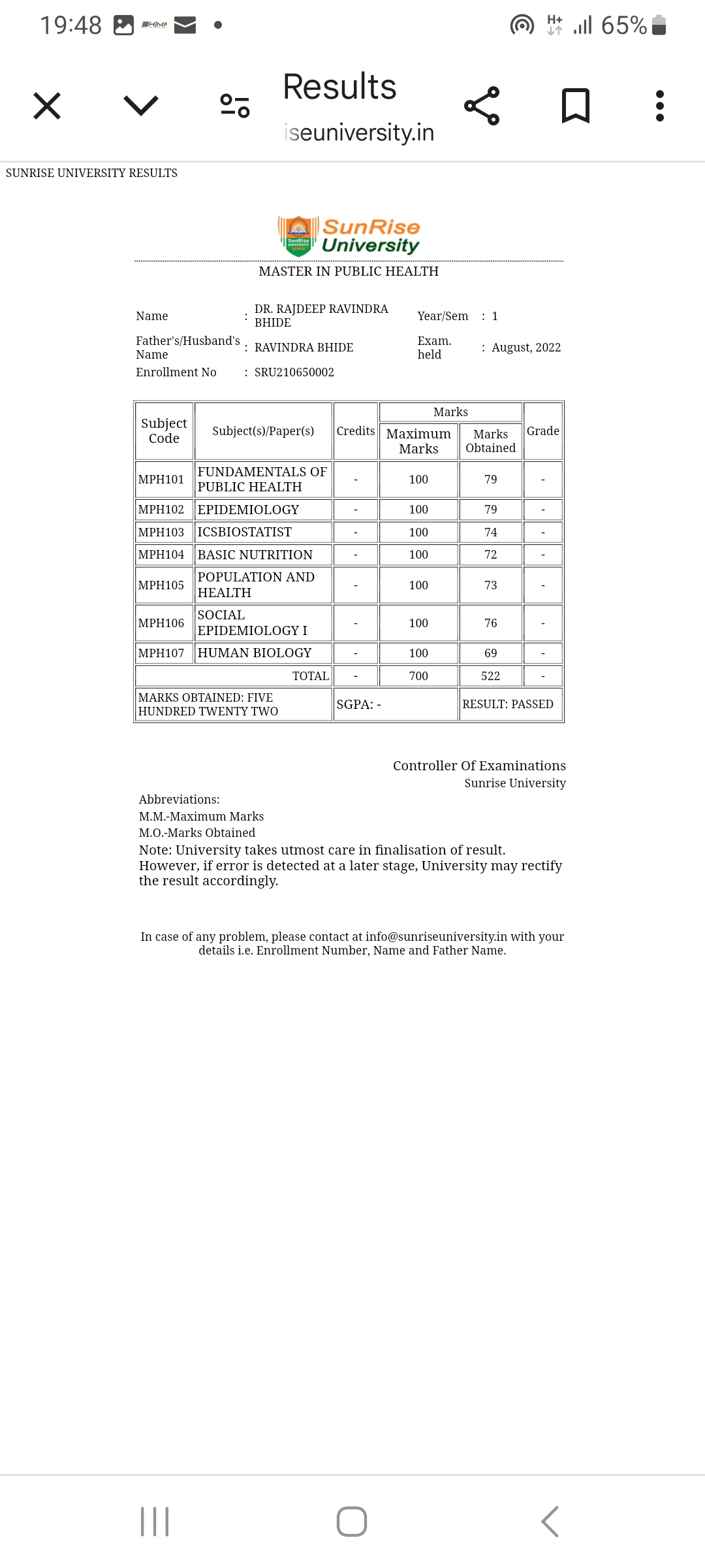 Doctor's certificate