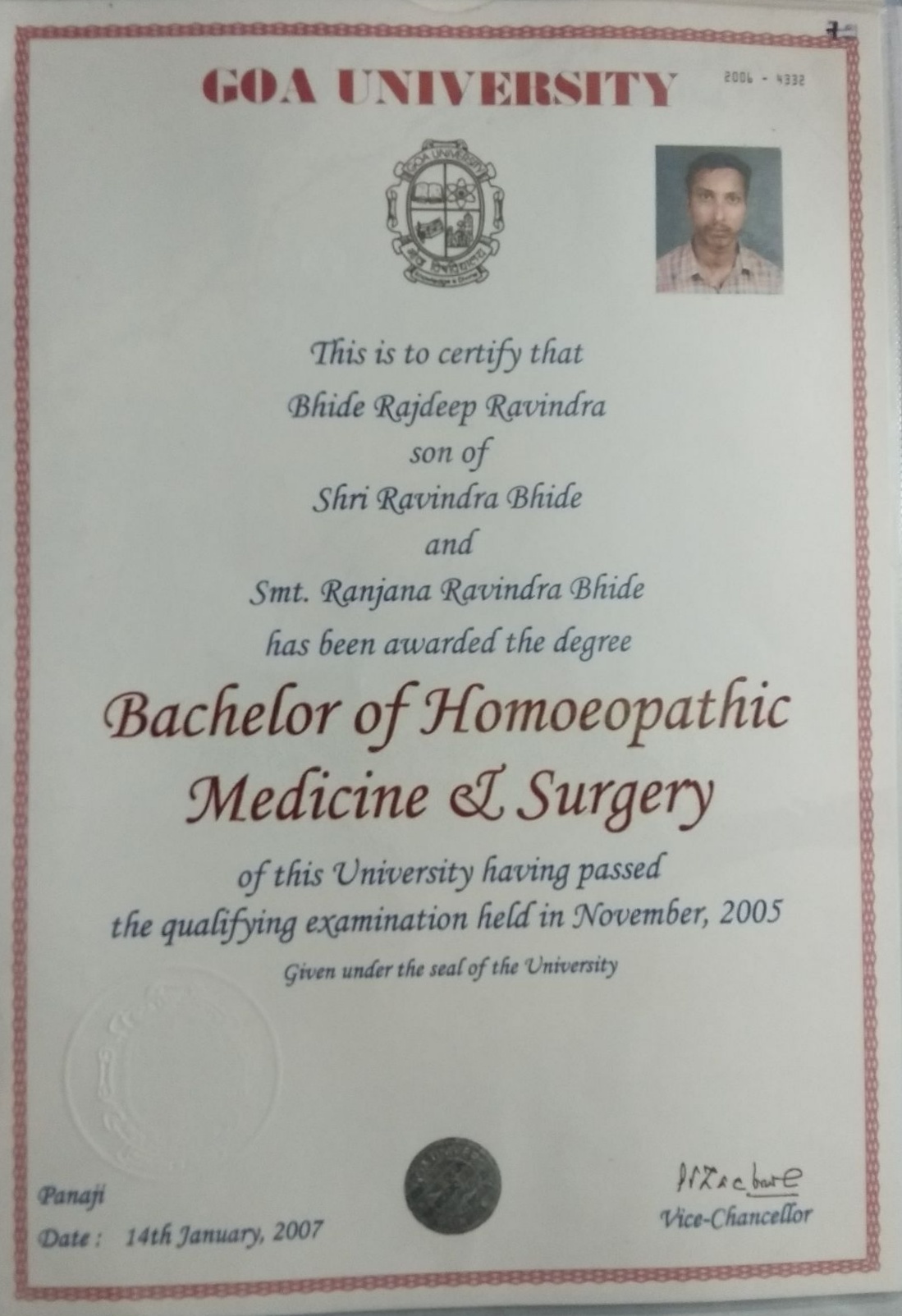 Doctor's certificate
